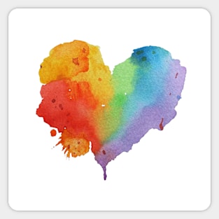 Rainbow Heart white background Sticker